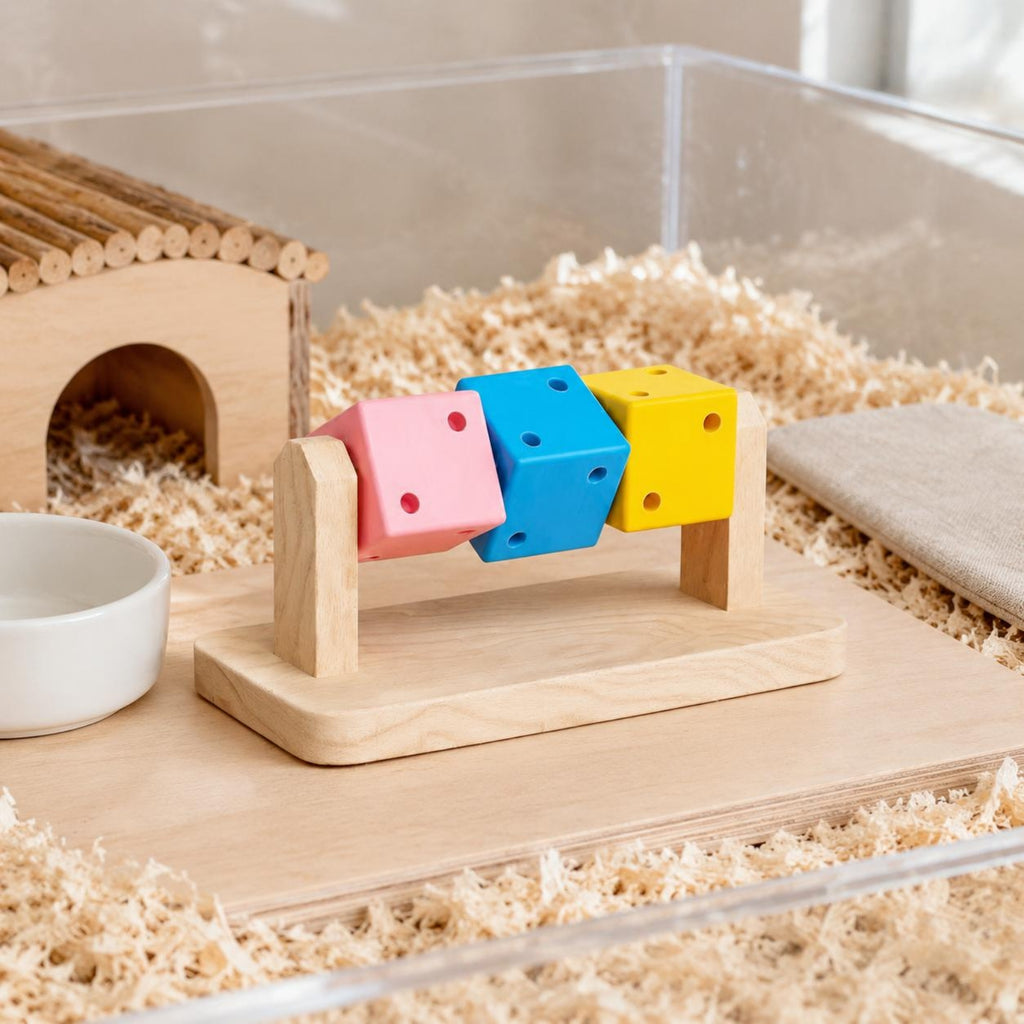 Wooden Hamster Gnaw Toy Natural Wood Small Pet Activity Toys Polished Finish