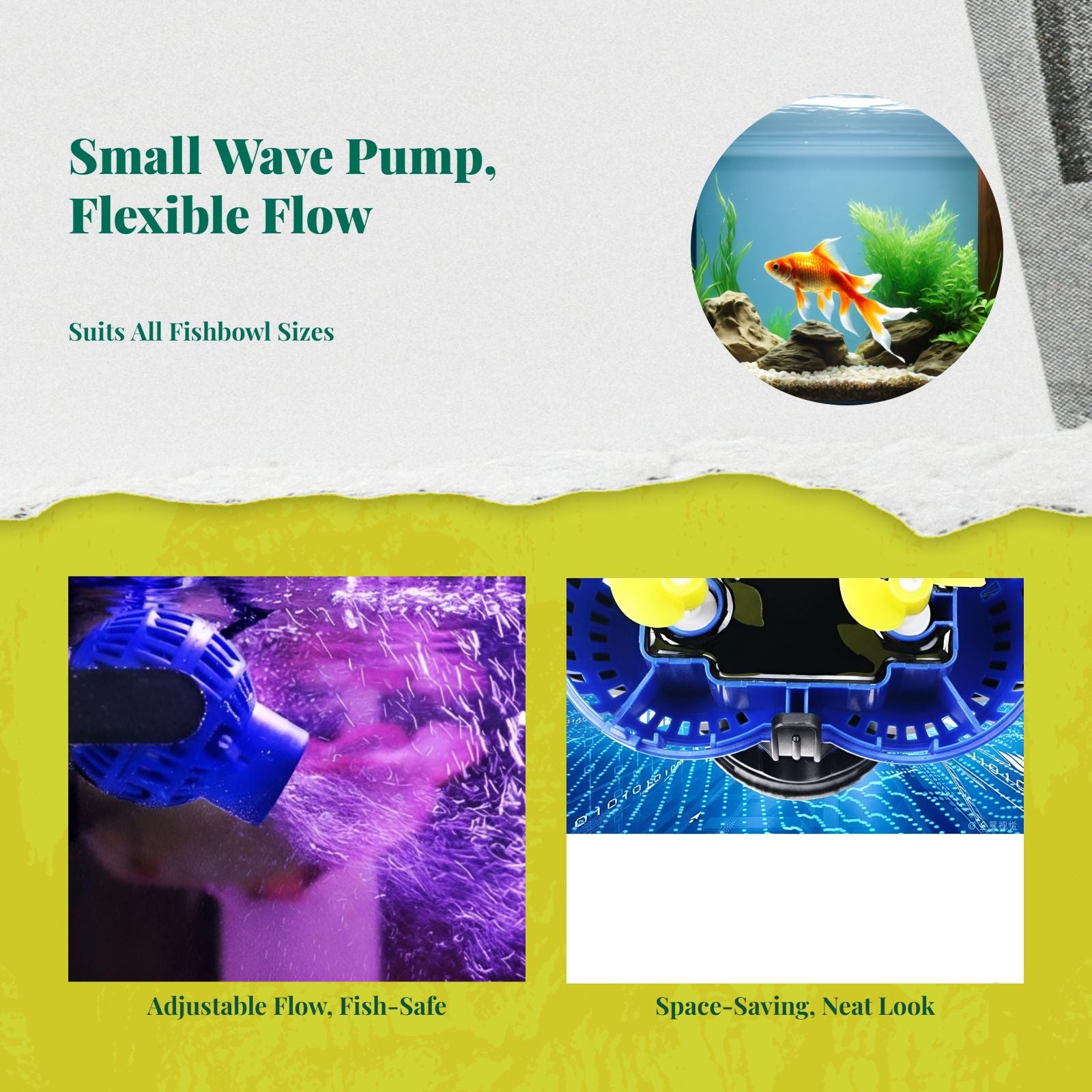 Quiet, powerful wave pump for aquariums.