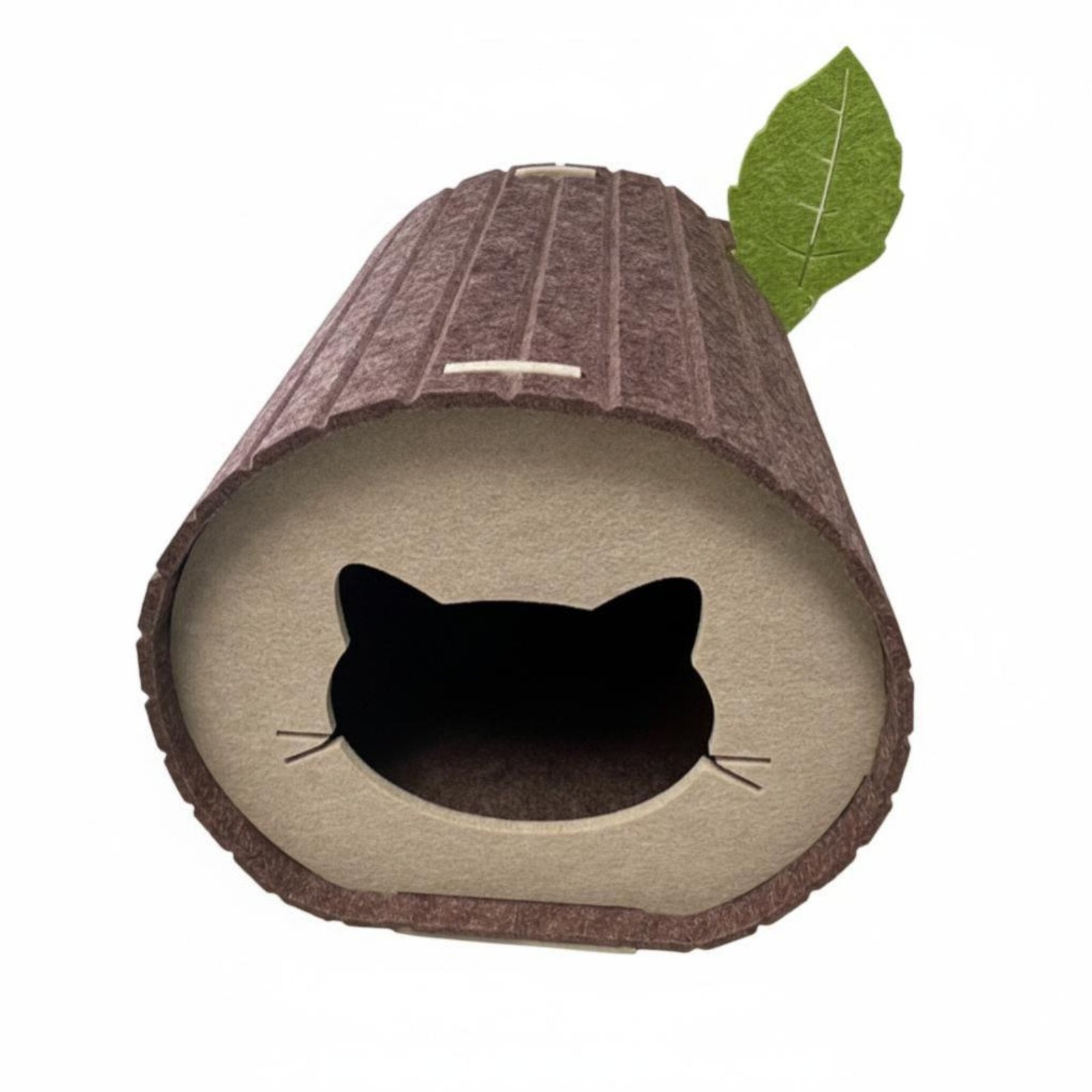 Log-Shaped Feline Tunnel Foldable Design Pet Furniture Easy to Clean for Kittens