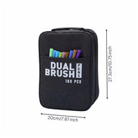 168 Pieces Double-Ended Tip Marker Case Oxford Cloth Brush Pen Bag Portable