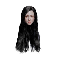 1/6 Female Head Piece Realistic Face Female Figure Head Braided Hair