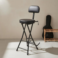 Guitar Chair with Backrest Foldable Folding Musician Chair Adjustable for Studio