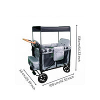 Push Cart Wagon Storage Pockets Wagon Metal Frame Children Transport