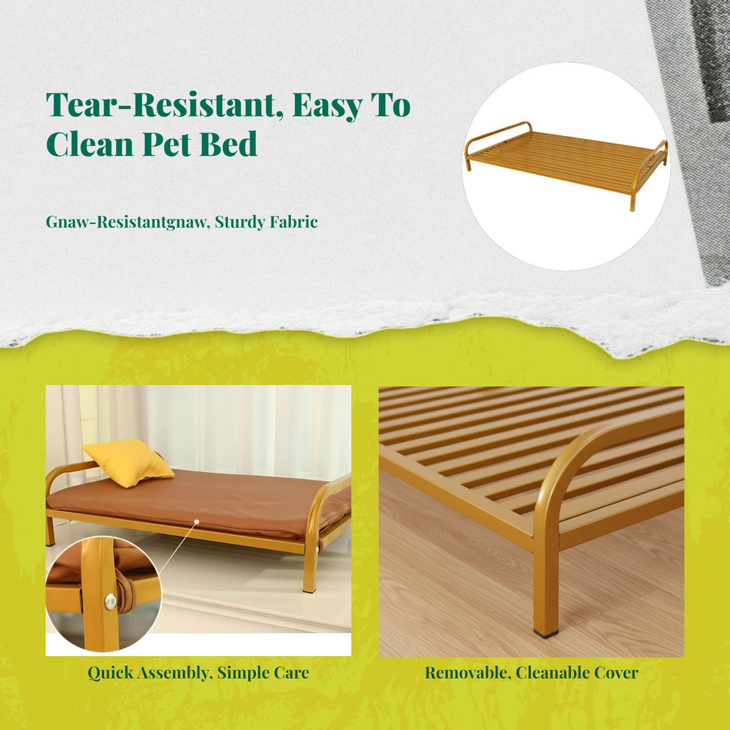 Gnaw-resistant dog bed, easy clean.
