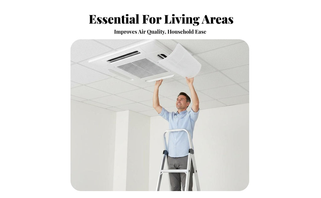Improved Airflow Control Central Air Conditioner Wind Deflector Drill-Effortless Installation Anti-Direct Blowing Guard Universal Fit Air Conditioner Deflector Long-Lasting ABS Material for Elderly, Children, Families, Bedroom, Study Room, Home, Nursery