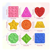 9 Pieces Textured Stepping Mats Embossed Pattern Textured Silicone Mat