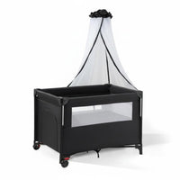 Foldable Baby Crib Two-Level Adjustable Portable Playpen Net