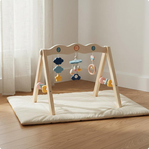 Wooden Baby Gym Fine Movement Skills Wooden Infant Activity Gym Belly Time