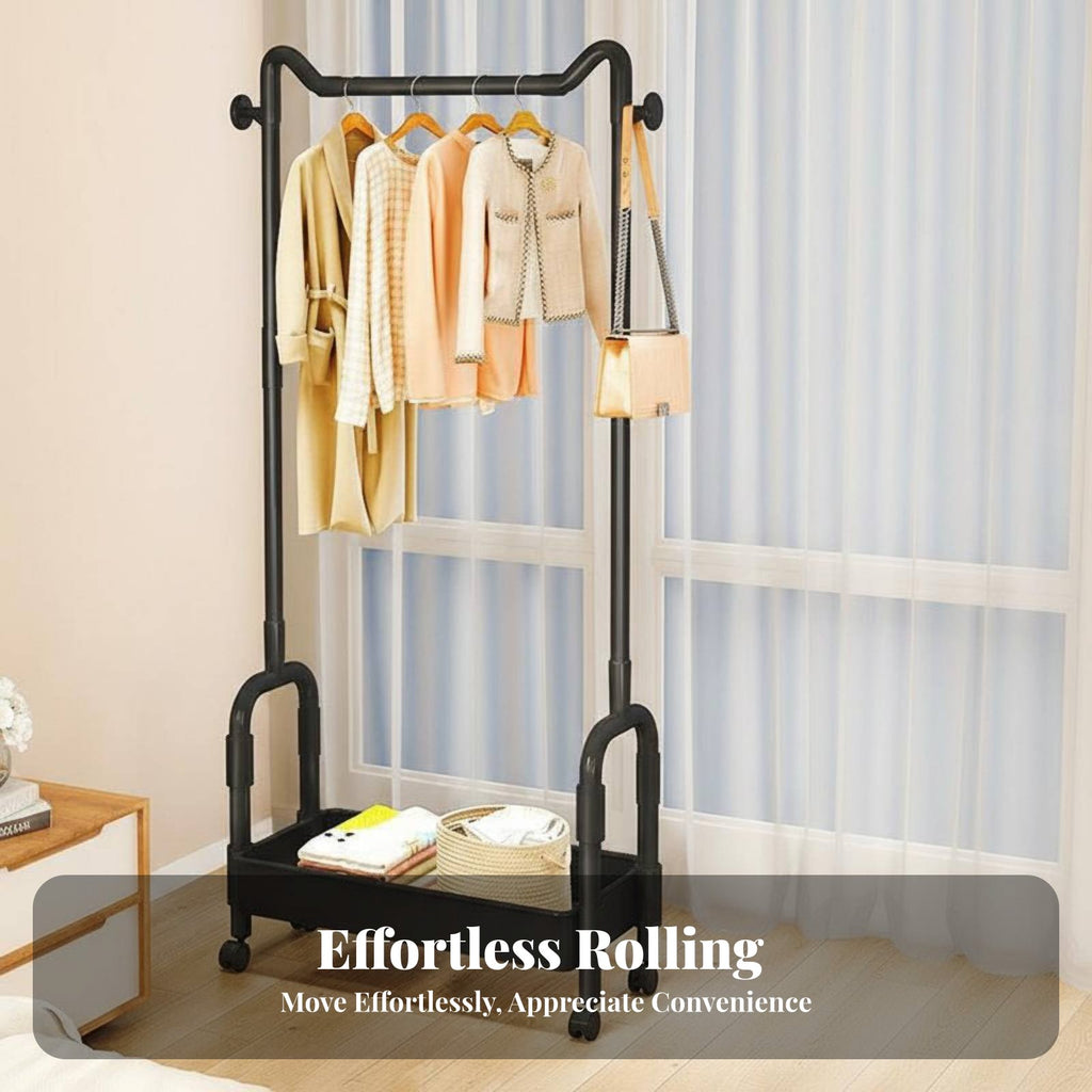 complimentarystanding Garment Rail with Shelf Sturdy construction for Bedroom, Kids, Parents