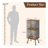 Three-Tier Vinyl Album Stand Rustic Vintage Design for Listening Corner
