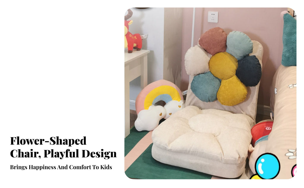 Adjustable children'ss' Floor Lounger Cute Design Transformable Lounger Sofa Soft and Comfy Machine-Cleanable Cover for Nursery