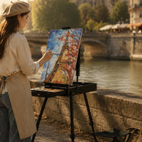 Aluminum Easel Box Foldable Portable Easel Box Adjustable for Outdoor Sketching