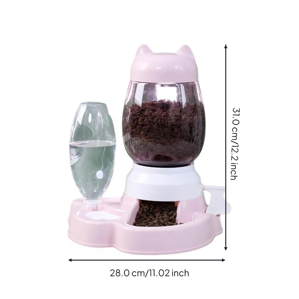 Dual-bowl automatic cat feeder, leakproof.