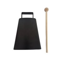 Cowbell with Mallet Handheld Hand Cowbell Black Coating