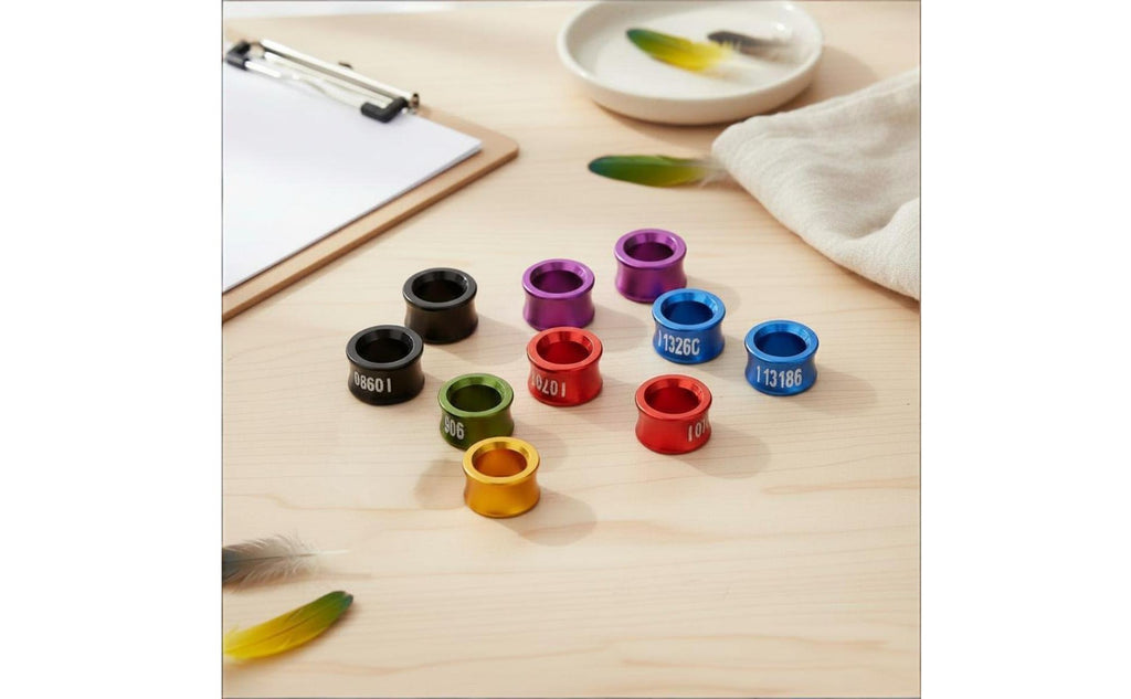 10 Pieces Parrot Foot Band Mixed Colors Aluminum Bird Leg Band for Aviary