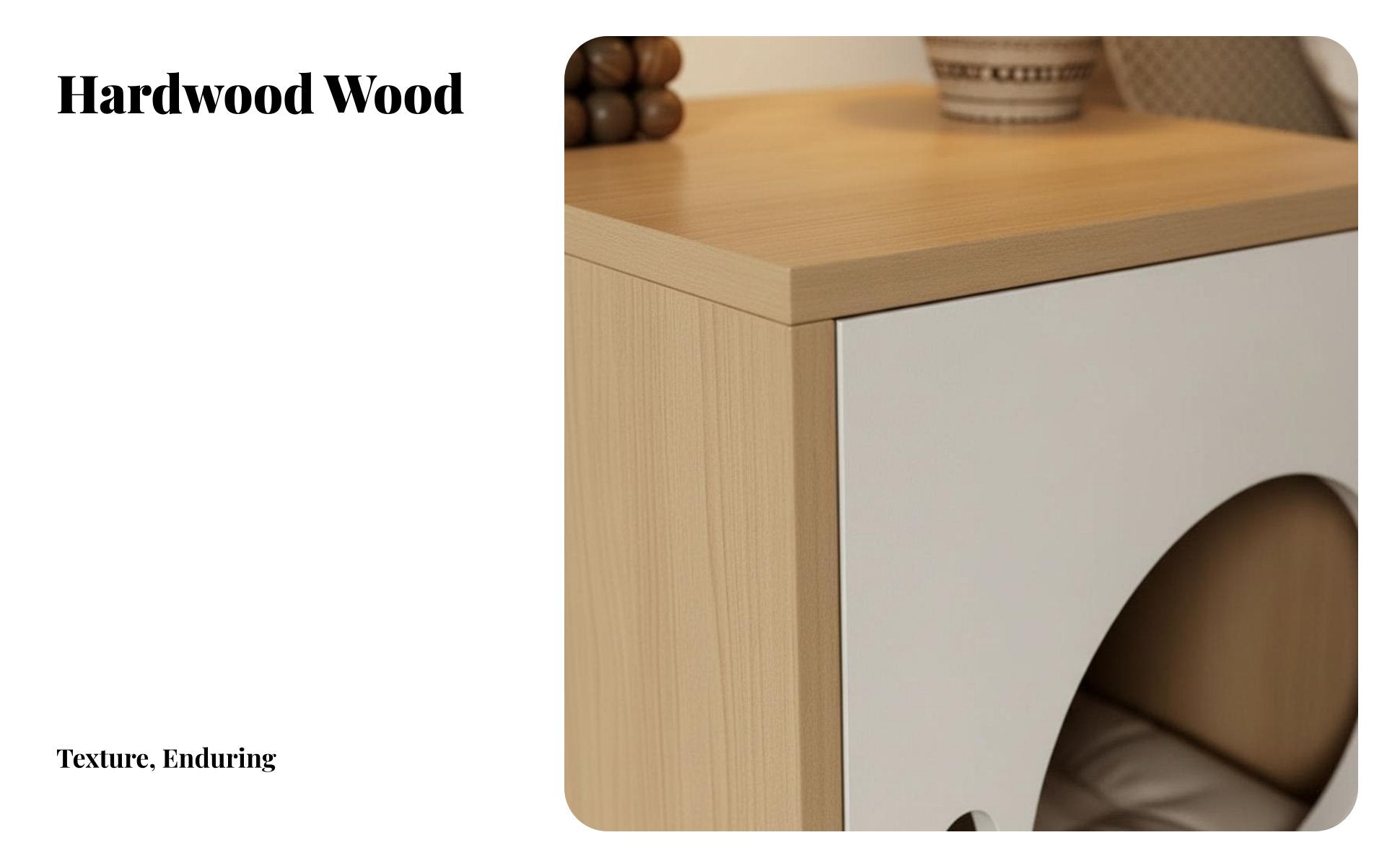 Nightstand with Cat Bed Space-Saving Storage Cabinet Sturdy Construction