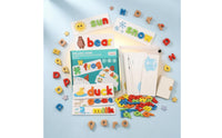 Wooden Spelling Game Rounded Shapes Letter Set Flash Cards Set Smooth Edges