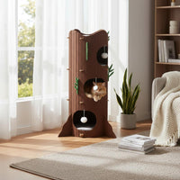 Multi-Level Felt Feline Perch Semi-Enclosed Design Multi-Level Feline Tree