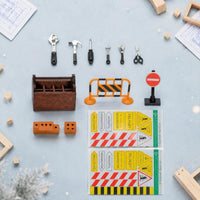39 Pieces 1/12 Scale Dollhouse Tool Set Printed Signs 1/12 Scale Tool Case