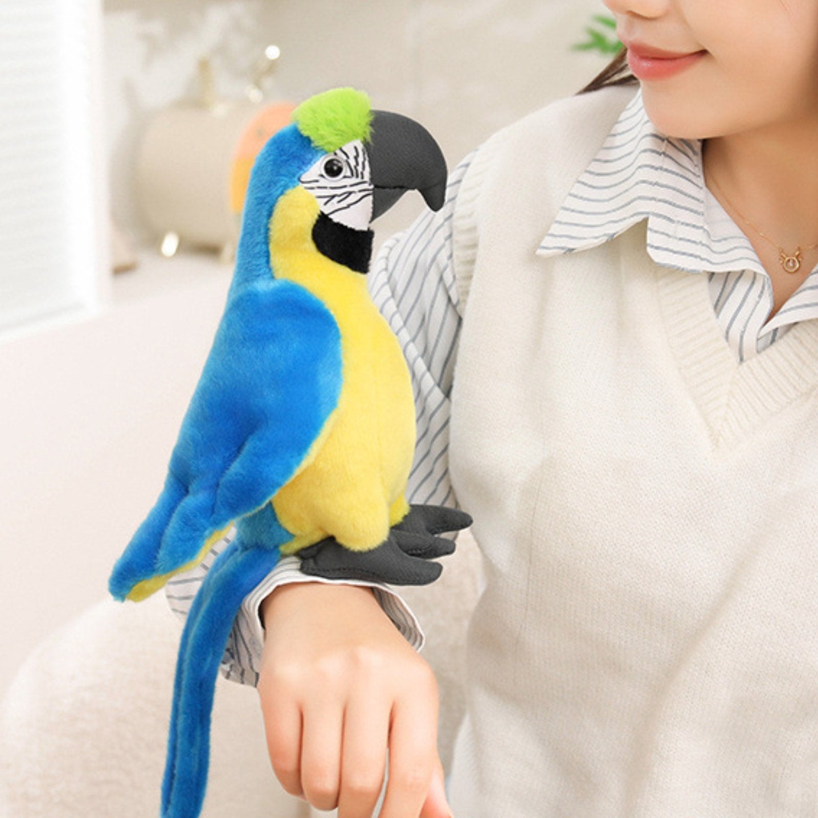 Parrot Stuffed Creature Cute Realistic Bird Stuffed Toy Soft
