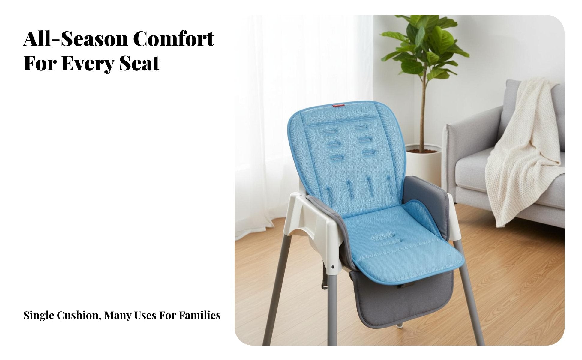 All-Season Use Baby Stroller Cushion Soft and Comfortable Baby Stroller Seat Liner Easy to Wash for Infants, Toddlers, High Chair