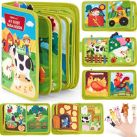 Busy Book Portable Textile Learning Book Travel Friendly for Young Children
