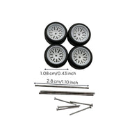 1:64 Model Car Wheel Kit Hollow Axles Hobby Parts Upgrade