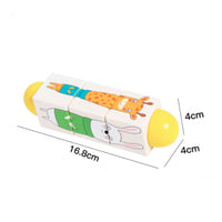 Rotating Cube Brainteaser Rounded Ends Wooden Grasping Toy Graspable for Infants