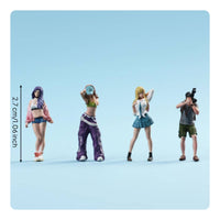 Street Photo Girl Figurines Detailed Paint Resin Mini People Display Decoration