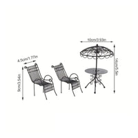 Dollhouse Patio Furniture Reclining Fairy Garden Furniture Wrought Iron Style