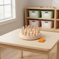 Wooden Peg Board Game Polished Small Toy Portable
