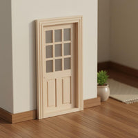 Dollhouse Window Door Paintable 1:12 Scale Dollhouse Door Architectural Detail Miniature Decor