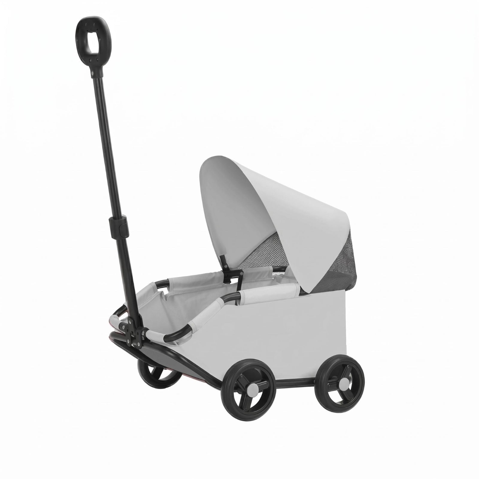 Foldable Pet Stroller Telescoping Handle Rolling Carrier Body
