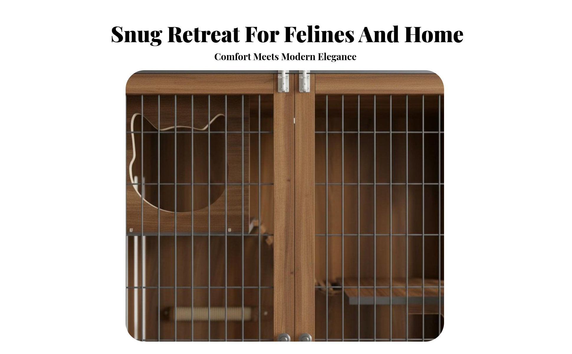 enlarged Large Space Wooden Cat Villa Luxury Design Multi-Level Cat Villa Good Ventilation Pet Furniture Multiple entry Points for Indoors, Indoor, Living Room, Bedroom