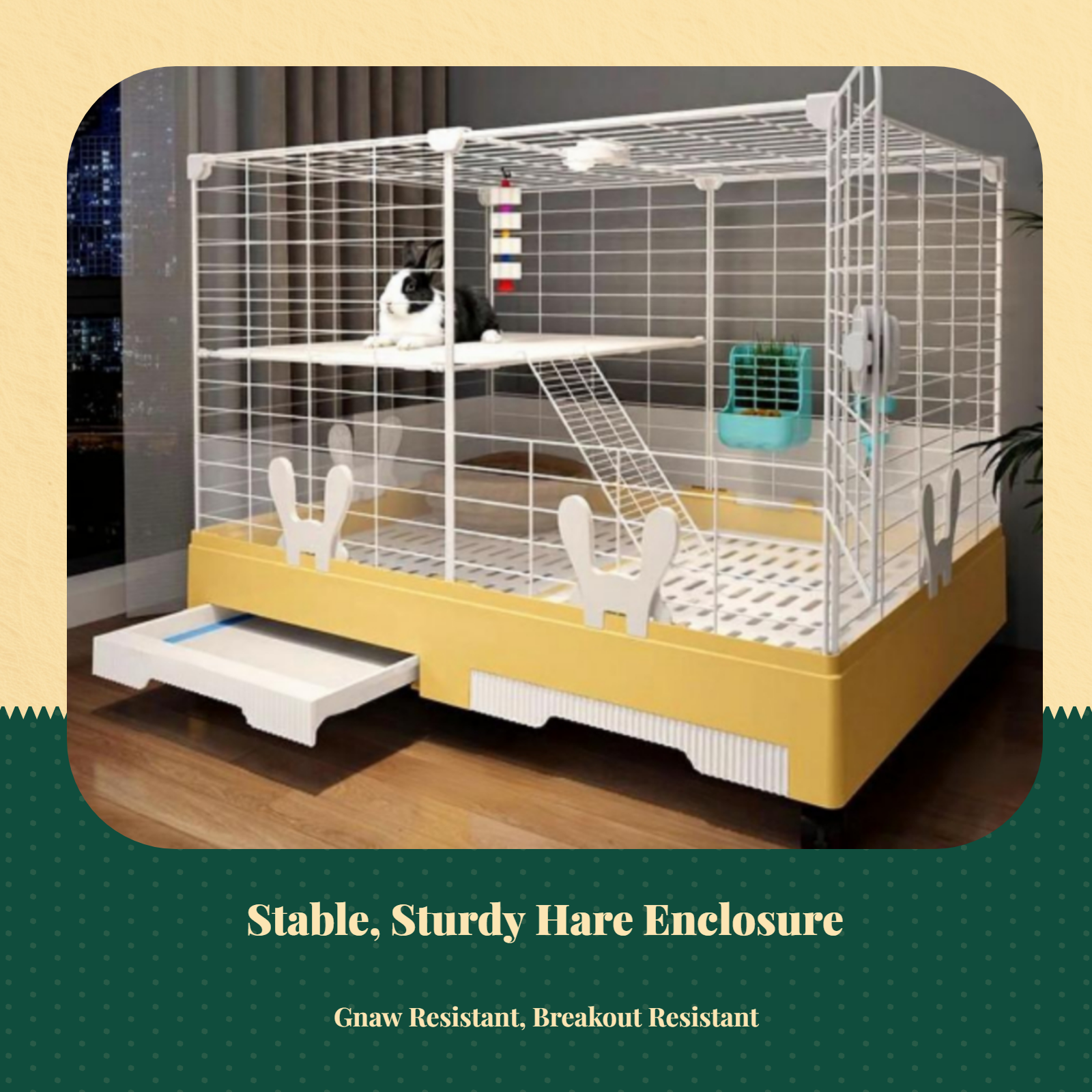 Leakproof large hare hutch