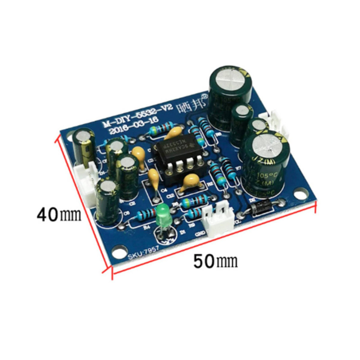 NE5532 Preamplifier Board High-Fidelity Audio Preamplifier Module Compact Size