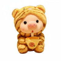 Tea Pig Plushie Cute Design Pig Plushie Cuddly for Bedroom, Girls, Couples