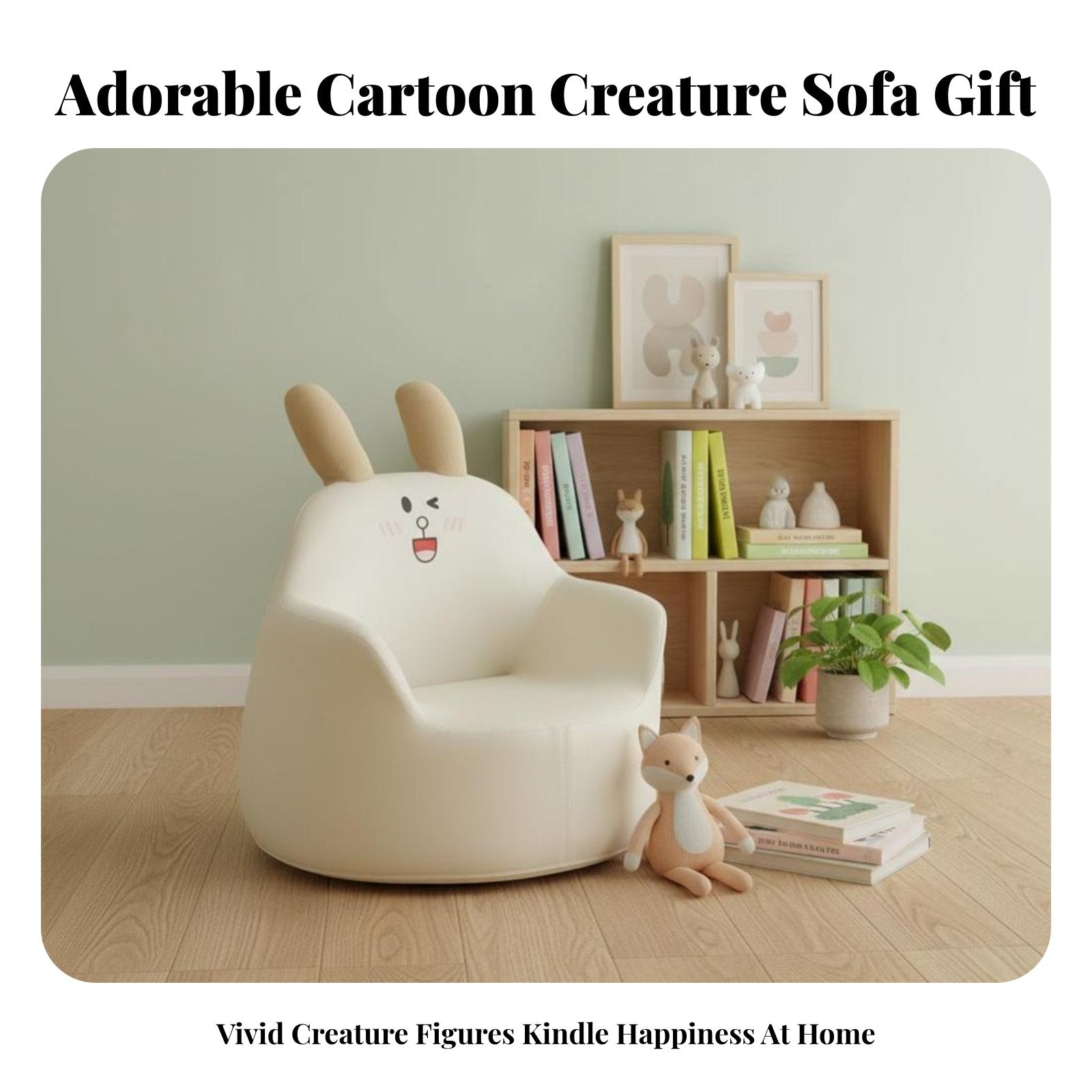 creatureShaped Floor Sofa Cute Design Kids' Furniture Giftable for literature corner