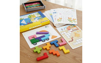 Five-Square Shape Puzzle Brainteaser Colorful Geometric Five-Square