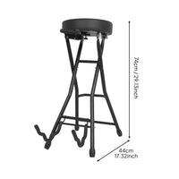 Combination Guitar Stand and Stool Foldable Design Guitar Stool with Stand