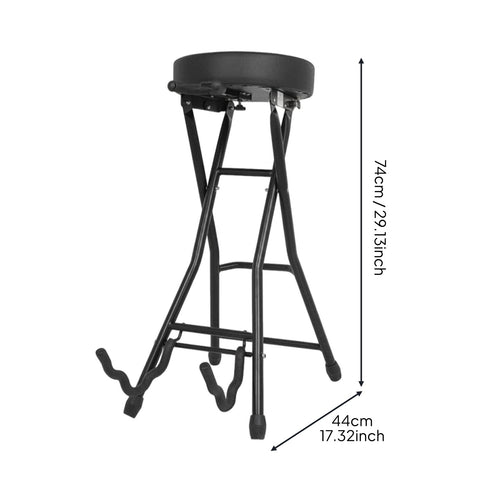 Combination Guitar Stand and Stool Foldable Design Guitar Stool with Stand