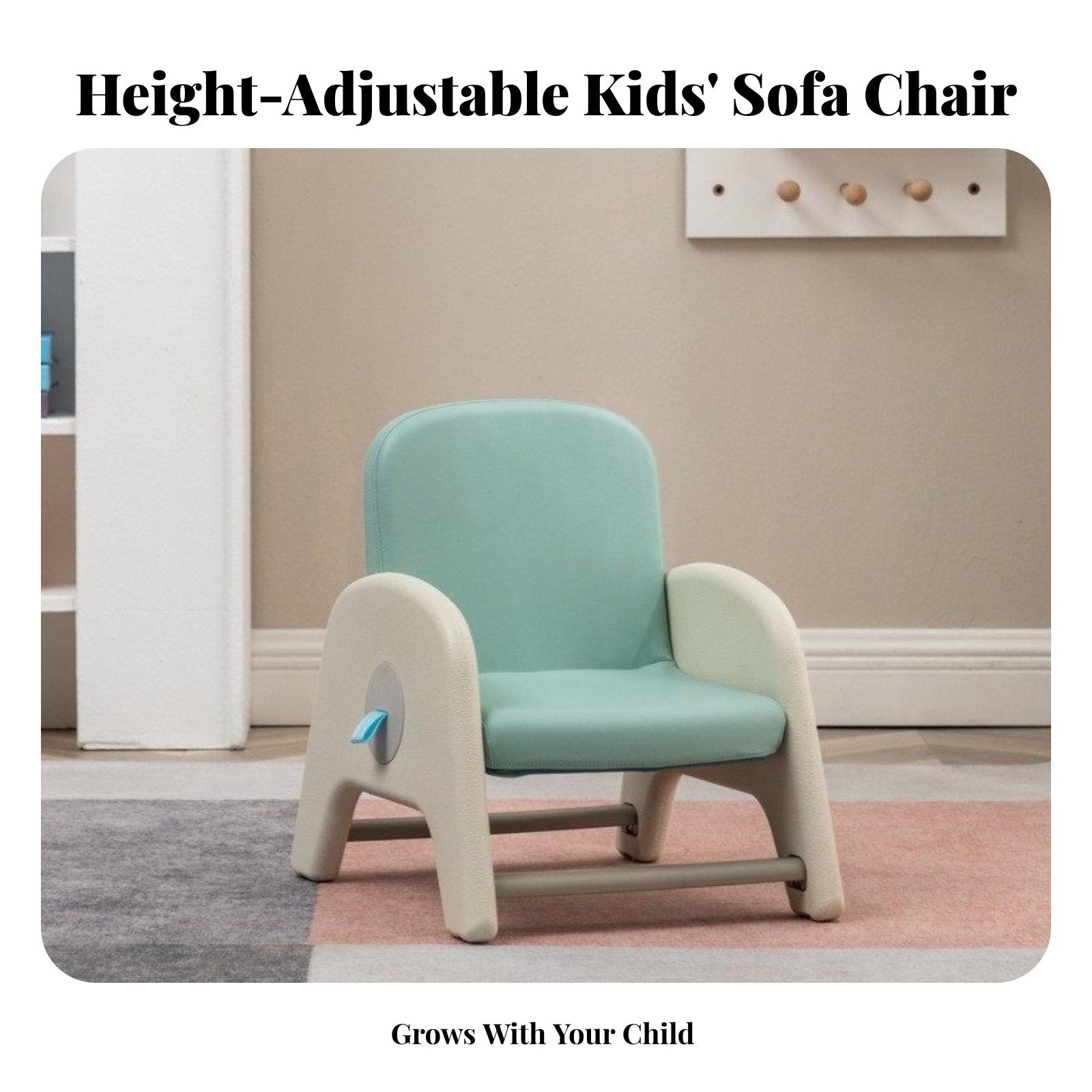 Height-Adjustable Toddler Chair Rounded Corners children's Furniture for Infants