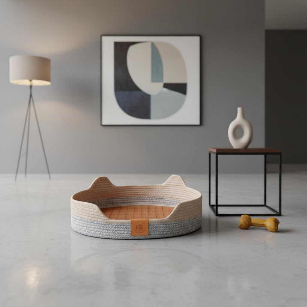 Cat Sofa Lounger Four-Season Use Woven Cat Bed Basket Scratch-Resistant Pet Supplies for Cats, Small Dogs