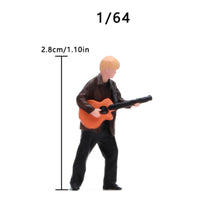 Acoustic Guitarist Figurine Display Use Tiny Resin Person