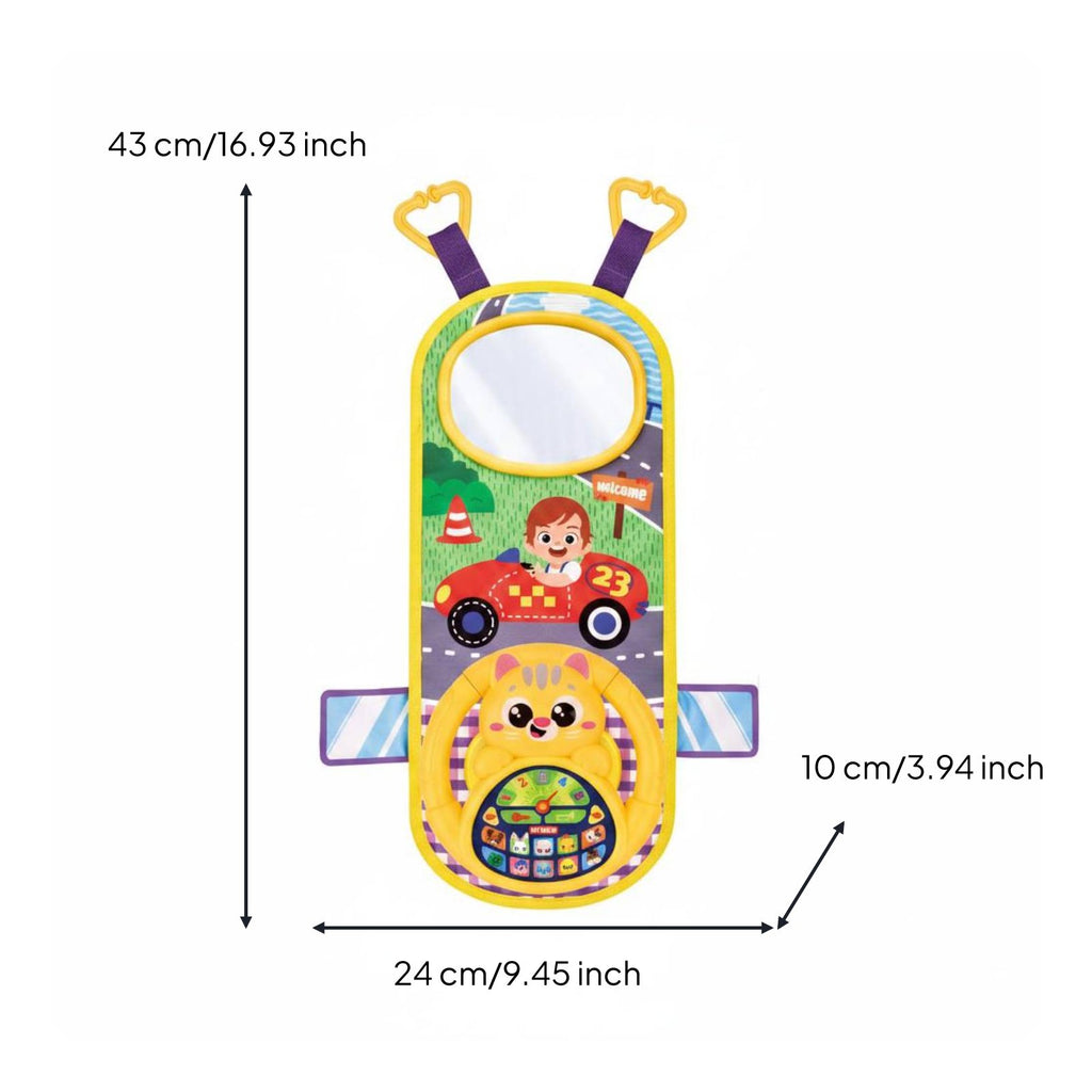Car Driving Toy Interactive Hanging Steering Wheel Toy Lights and Sounds