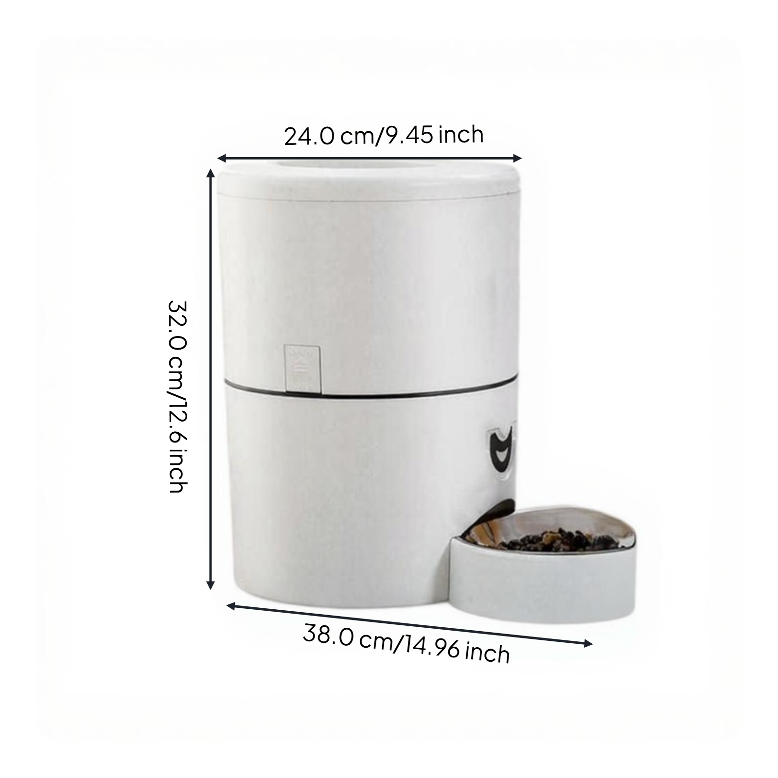 App-controlled pet feeder, timed meals