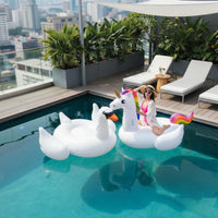 Inflatable Swan Raft Portable Giant Swan Pool Raft Holds Multiple Riders