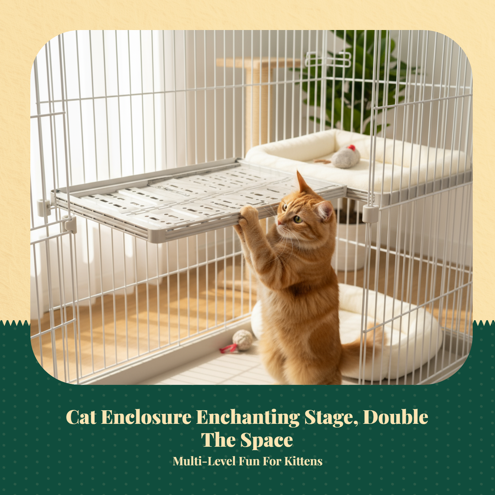 Adjustable multi-level cat shelf