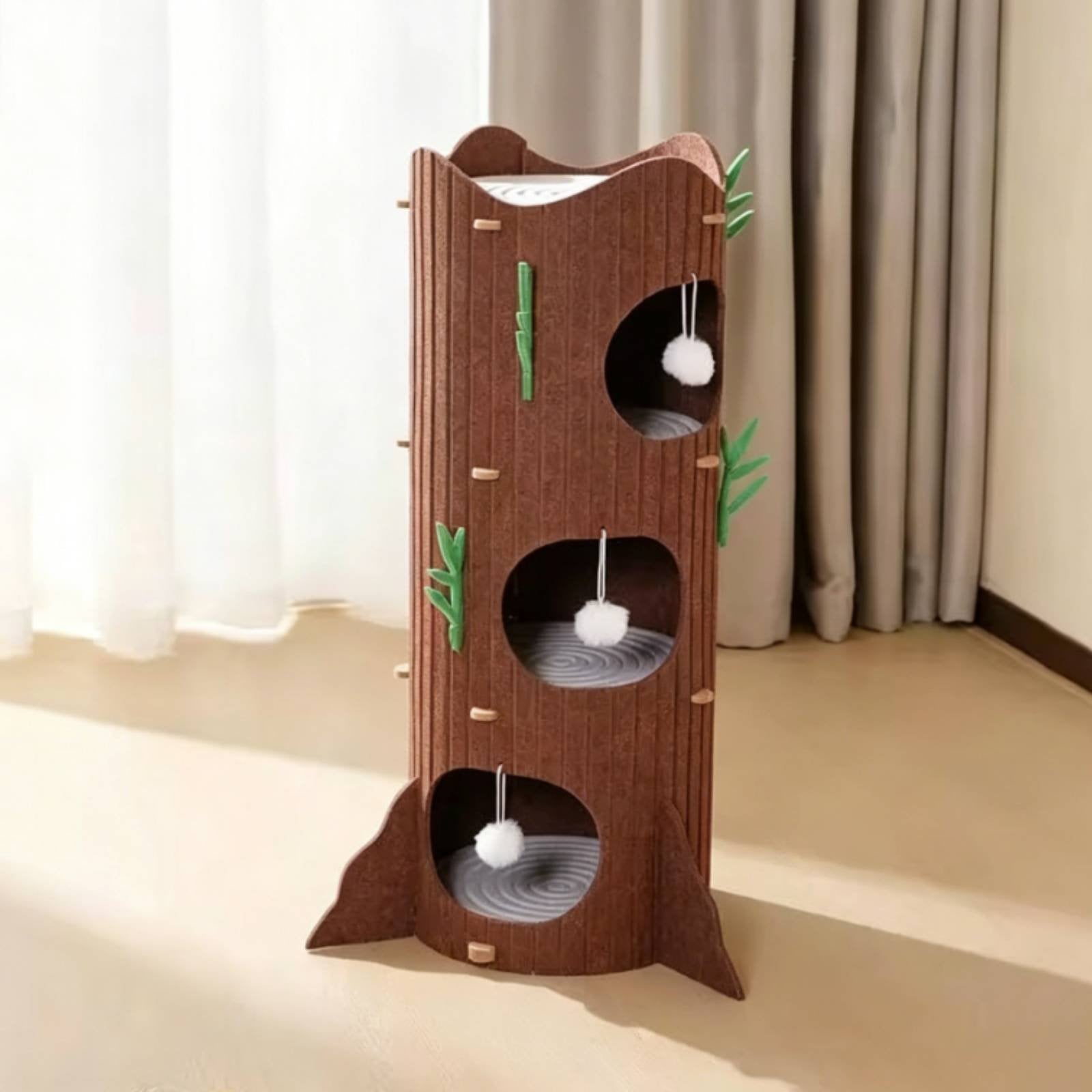 Kitten Tree with Cave Easy to Place Multi Level Kitten Tree Space Saving