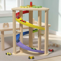 Wooden Spiral Ramp Toy Brain Training Rotating Slide Car Toy Fine Motion Skills